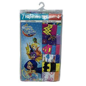 DC Super Hero Girls 7-Pack Hipster Briefs Size 4 Waist 21" Pull On NEW